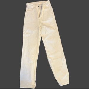 H&M High Waist Wide Leg Jeans | Size 0 | White